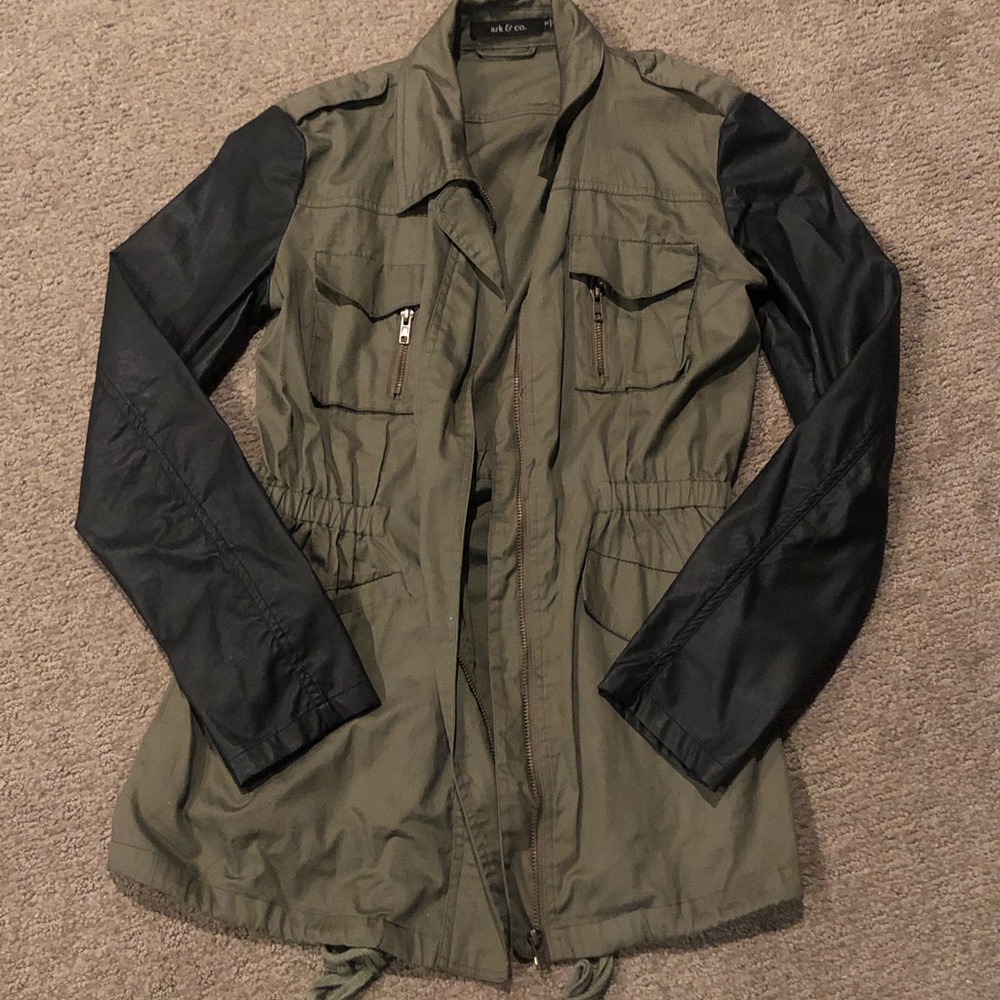 Utility Jacket with Leather sleeves